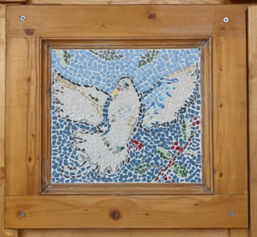 Scultura intitolato "La colombe" da Claire Ferrari (klrferr), Opera d'arte originale, Mosaico