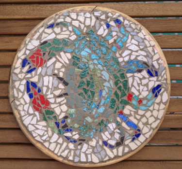 Scultura intitolato "Crabe vert de Thau" da Claire Ferrari (klrferr), Opera d'arte originale, Mosaico