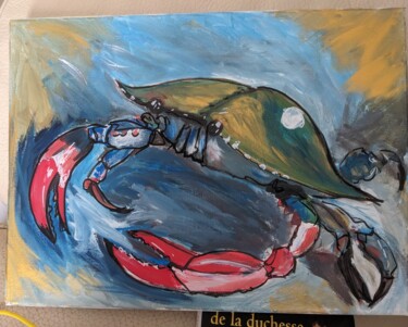 Pintura titulada "Crabe bleu de l éta…" por Claire Ferrari (klrferr), Obra de arte original, Acrílico
