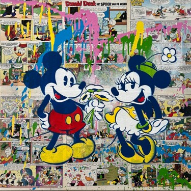 Pittura intitolato "Mickey & Minnie Mou…" da Koen Betjes, Opera d'arte originale, Acrilico
