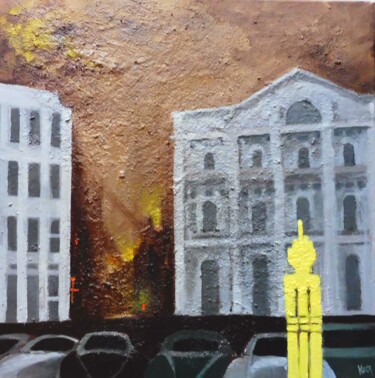 Картина под названием "Milan Piazza degli…" - Koen De Weerdt, Подлинное произведение искусства, Акрил Установлен на Деревянн…