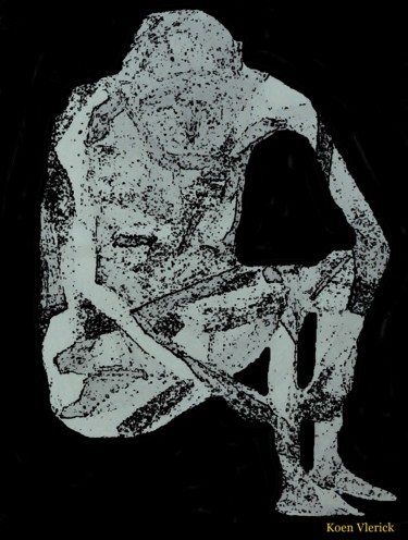 「SITTING MAN」というタイトルのデジタルアーツ Koen Vlerickによって, オリジナルのアートワーク