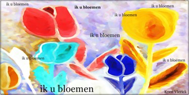 Grafika cyfrowa / sztuka generowana cyfrowo zatytułowany „ik u bloemen” autorstwa Koen Vlerick, Oryginalna praca, 2D praca c…