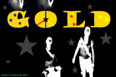 Digitale Kunst mit dem Titel "GOLD" von Koen Vlerick, Original-Kunstwerk, 2D digitale Arbeit