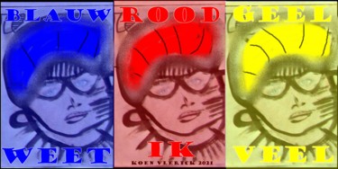 Digital Arts titled "BLAUW ROOD GEEL" by Koen Vlerick, Original Artwork, 2D Digital Work