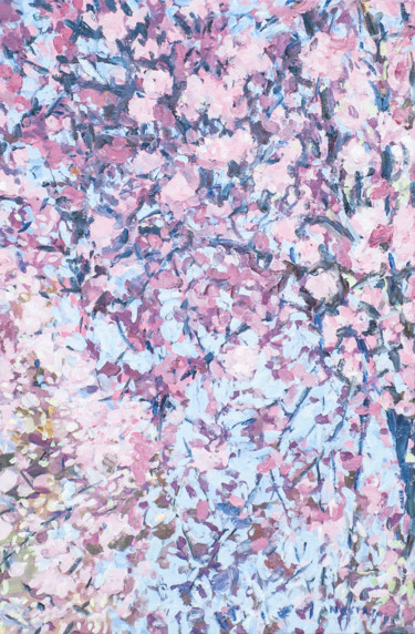 Painting titled "Sakura" by Anastasija, Original Artwork, Oil