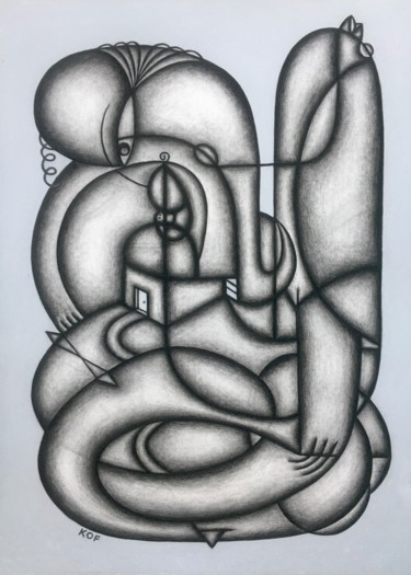 Dibujo titulada "Vesta's Firstborn (…" por Kerry O. Furlani, Obra de arte original, Carbón