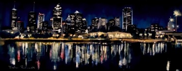 Drawing titled "Montréal de nuit" by Koki, Original Artwork