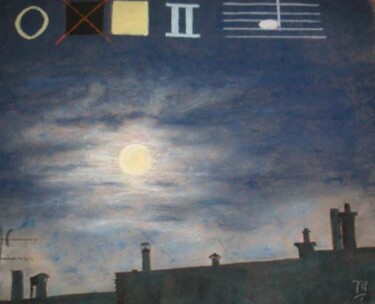 Dessin intitulée "o clair de la lune" par Koki, Œuvre d'art originale, Autre
