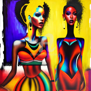 Painting titled "Party girls" by Kolective Art, Original Artwork, Acrylic