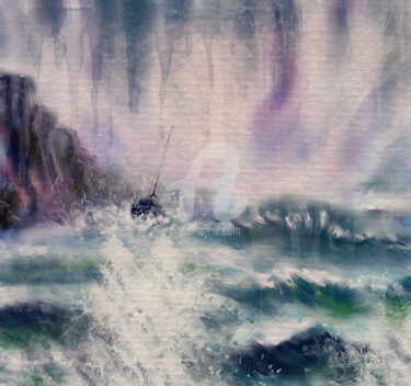Digital Arts titled "Seascape" by Alla, Original Artwork, 2D Digital Work