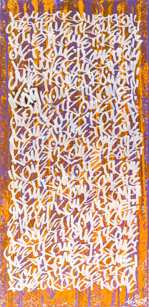 Картина под названием "River" - Komet, Подлинное произведение искусства, Акрил Установлен на Деревянная рама для носилок