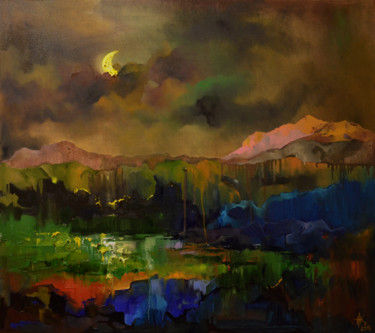 Pittura intitolato "Insomnia" da Zhanna Kondratenko, Opera d'arte originale, Olio