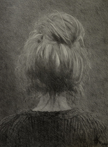 Zeichnungen mit dem Titel "Head. Study #0031" von Zhanna Kondratenko, Original-Kunstwerk, Kohle