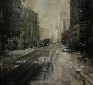 Painting titled "New York Winter" by Zhanna Kondratenko, Original Artwork, Oil