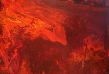 Painting titled "Eruption" by Zhanna Kondratenko, Original Artwork, Acrylic Mounted on Wood Stretcher frame