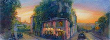 Peinture intitulée "Paris #42 La Maison…" par Konoko, Œuvre d'art originale, Crayon