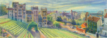 Painting titled "Paris #43 "La vigne…" by Konoko, Original Artwork, Pencil