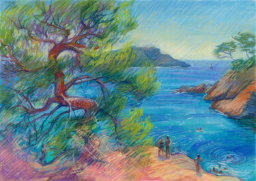 Peinture intitulée "Provence #8 La Ciot…" par Konoko, Œuvre d'art originale, Crayon