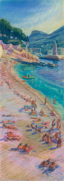 Painting titled "Provence #5 Cassis…" by Konoko, Original Artwork, Pencil