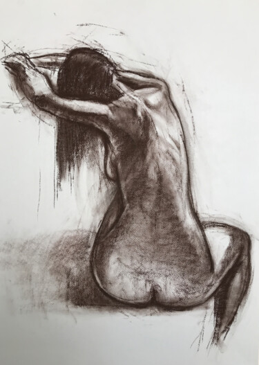 Dessin intitulée "secret girl" par Konstantin Fomin, Œuvre d'art originale, Pastel