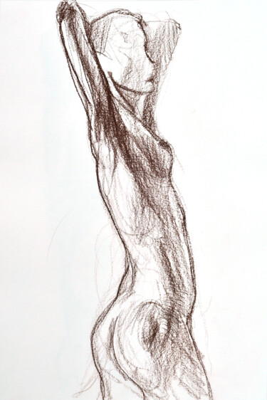 Drawing titled "female 35   42х30" by Konstantin Fomin, Original Artwork, Pencil