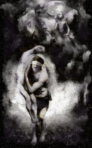 Картина под названием "99 38 99" - Константин Скопцов, Подлинное произведение искусства, Древесный уголь