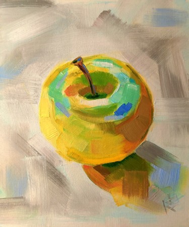 Schilderij getiteld "apple" door Konstantin Zet, Origineel Kunstwerk, Olie