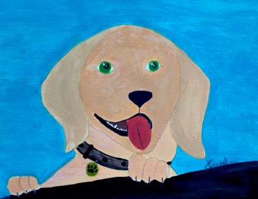 Painting titled "Labrador Retriever…" by Evangelina, Original Artwork, Acrylic