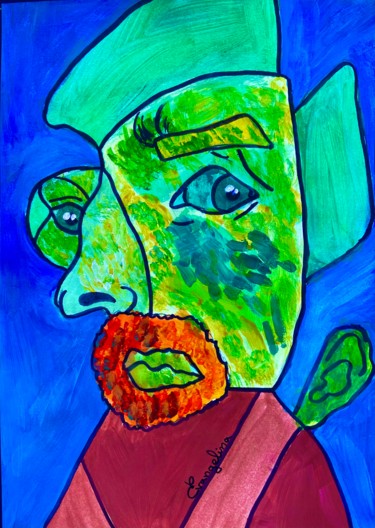 Painting titled "Vincent Van Gogh Au…" by Evangelina, Original Artwork, Acrylic