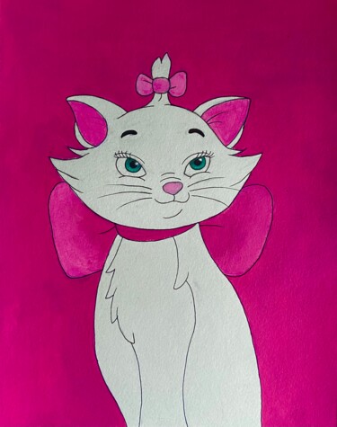 Painting titled "Kitten Marie (Arist…" by Evangelina, Original Artwork, Acrylic