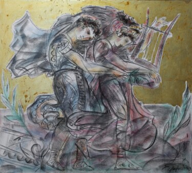Painting titled "dance" by Konstantinos Efimidis, Original Artwork, Charcoal
