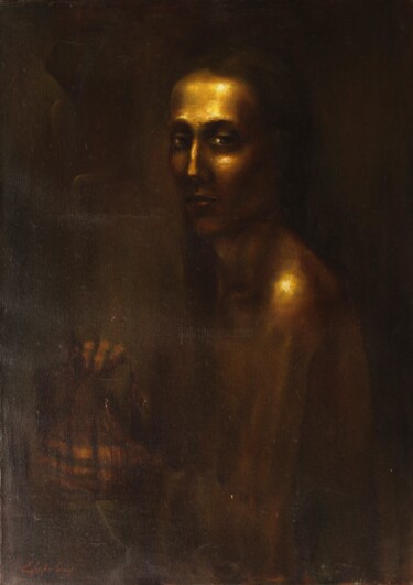 Pittura intitolato "Self-portrait 1994." da Konstantinos Efimidis, Opera d'arte originale, Olio