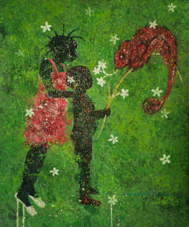 Pintura intitulada "L'harmonie" por Konte Alhassane, Obras de arte originais, Acrílico