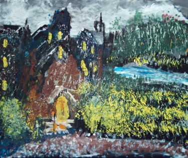 Peinture intitulée "Gothic Retreat" par Kontra The Blind, Œuvre d'art originale, Acrylique