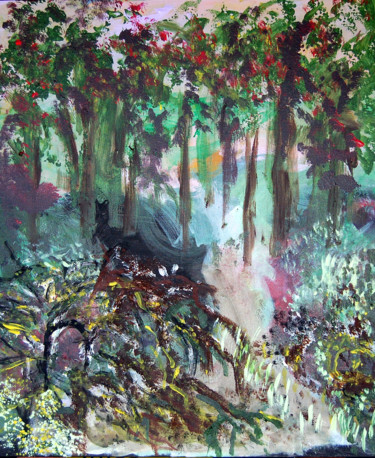 Pintura intitulada "The Witch’s Tree" por Kontra The Blind, Obras de arte originais, Acrílico