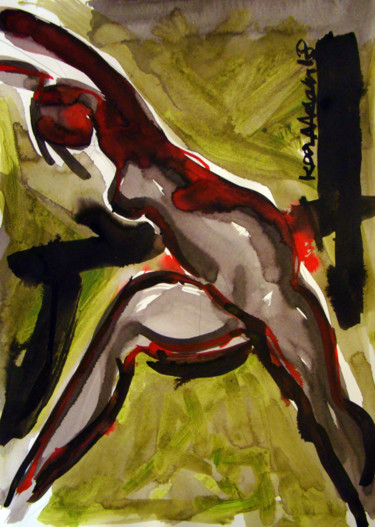 Pittura intitolato "Dancing Figure" da Koola Adams, Opera d'arte originale, Acrilico