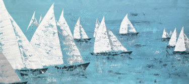 Картина под названием "Blue Lagoon - Marin…" - Koorosh Nejad, Подлинное произведение искусства, Акрил