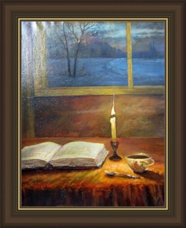 Картина под названием "Натюрморт со свечей" - Korytov Sergey, Подлинное произведение искусства