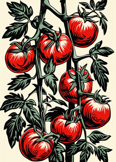 「Tomatoes」というタイトルの絵画 Kosta Morrによって, オリジナルのアートワーク, アクリル