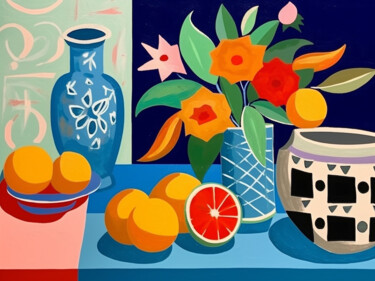 Painting titled "Vibrant still life 3" by Kosta Morr, Original Artwork, Acrylic Mounted on Wood Stretcher frame