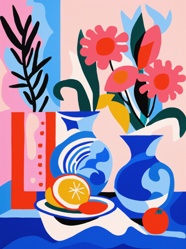 绘画 标题为“Abstract Still-life…” 由Kosta Morr, 原创艺术品, 丙烯 安装在木质担架架上