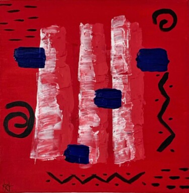 Peinture intitulée "Red madness" par Kot, Œuvre d'art originale, Acrylique Monté sur Châssis en bois