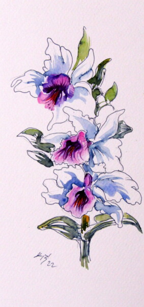 "Tropical floral II" başlıklı Tablo Anna Brigitta Kovacs (KAB) tarafından, Orijinal sanat, Suluboya