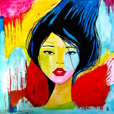 Painting titled "Passion" by Ludmila Kovalenko, Original Artwork, Acrylic Mounted on Cardboard