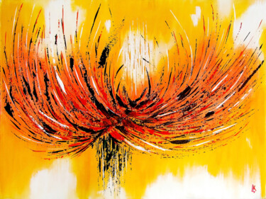 Painting titled "Flowers in the sun" by Ludmila Kovalenko, Original Artwork, Acrylic Mounted on Cardboard