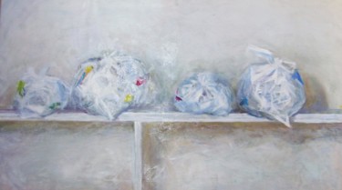 Pittura intitolato "пакеты" da Vladimir Kovalenko, Opera d'arte originale, Olio