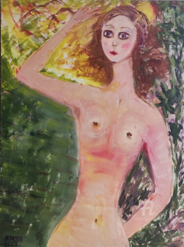 Peinture intitulée "Femme nue. Journée…" par Kozar, Œuvre d'art originale, Huile
