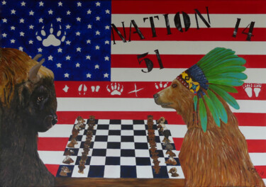 Peinture intitulée "nation-14-51" par Kpbc, Œuvre d'art originale, Acrylique