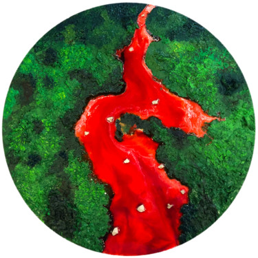 绘画 标题为“Red river Cusco” 由Karin Kralova, 原创艺术品, 油